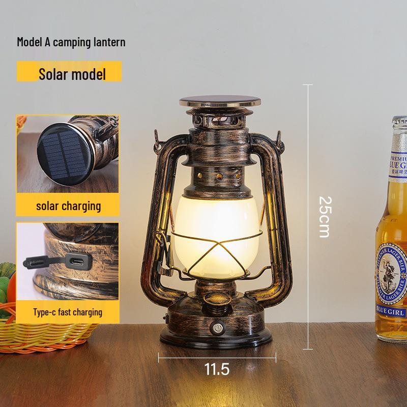 Rechargeable LED Camping Lantern - Dimmable, Handheld, Ideal for Outdoor Camping, Bars, Hotels, or Bedrooms.