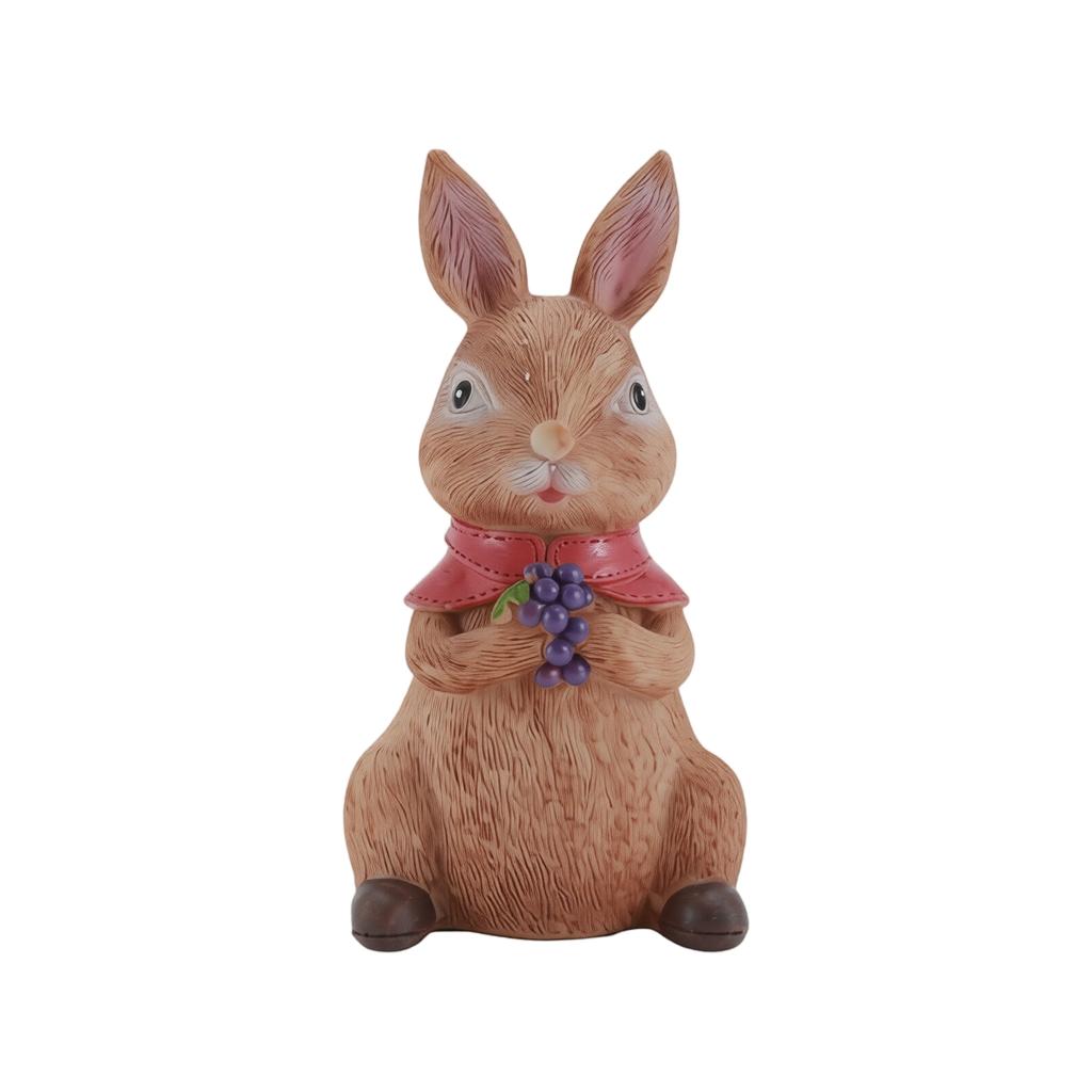 Resin Bunny Figurine Sitting Decorative Sculpture for Home Tabletop Garden Yard Ornament Easter Holiday Decoration