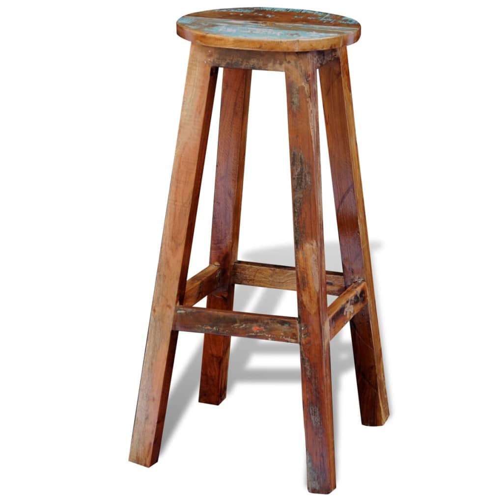 Vidaxl Bar Stool, Solid Reclaimed Wood