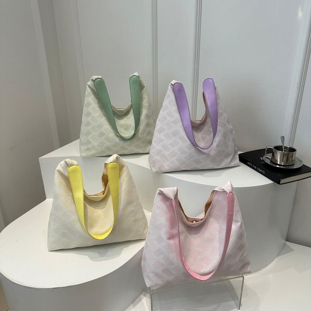 Schicke 2024 Sommer Street Style Blasen-Tragetasche in Grün Gelb Lila und Pink