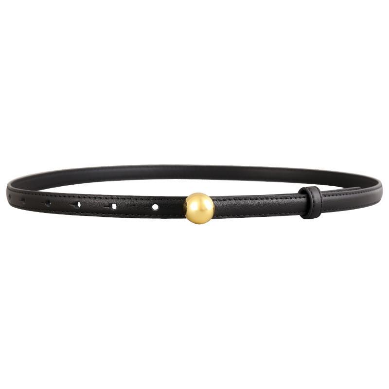 Echter Leder Damen Skinny Gürtel Mit Dornschließe Für Kleid Und Sommerkleidung