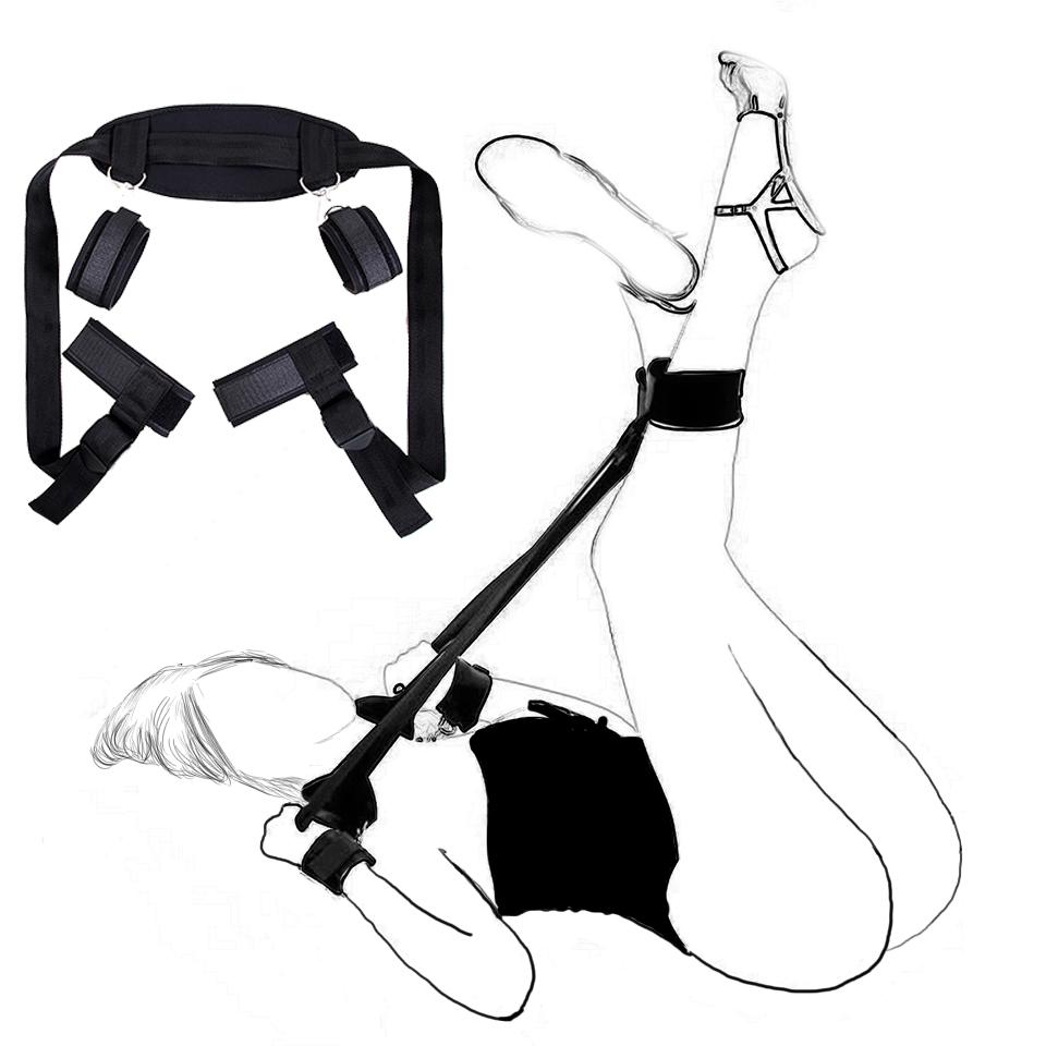 Bdsm Bondage Set de reținere Joc pentru adulți Cătușe Gât Guler încheietura mâinii Gură Gag Curea Fetiș SM Jucării sexuale pentru femei cupluri 