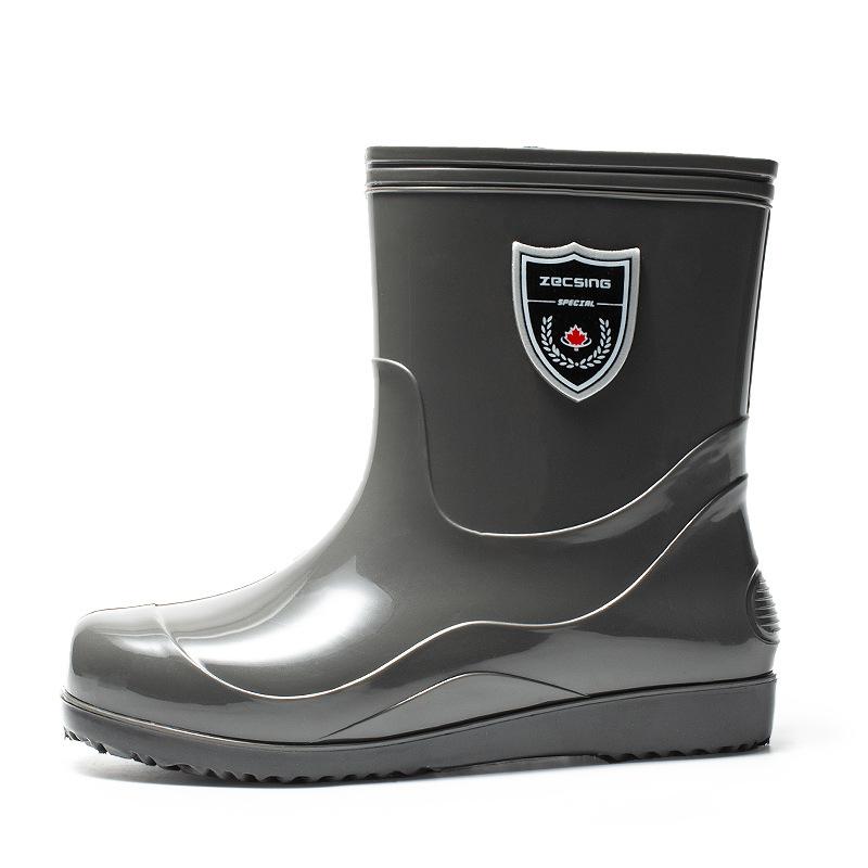 

Водные ботинки средней высоты мужские дождевые ботинки нескользящая подошва модные резиновые сапоги для рыбалки шеф-повара водонепроницаемая клеевая обувь 44