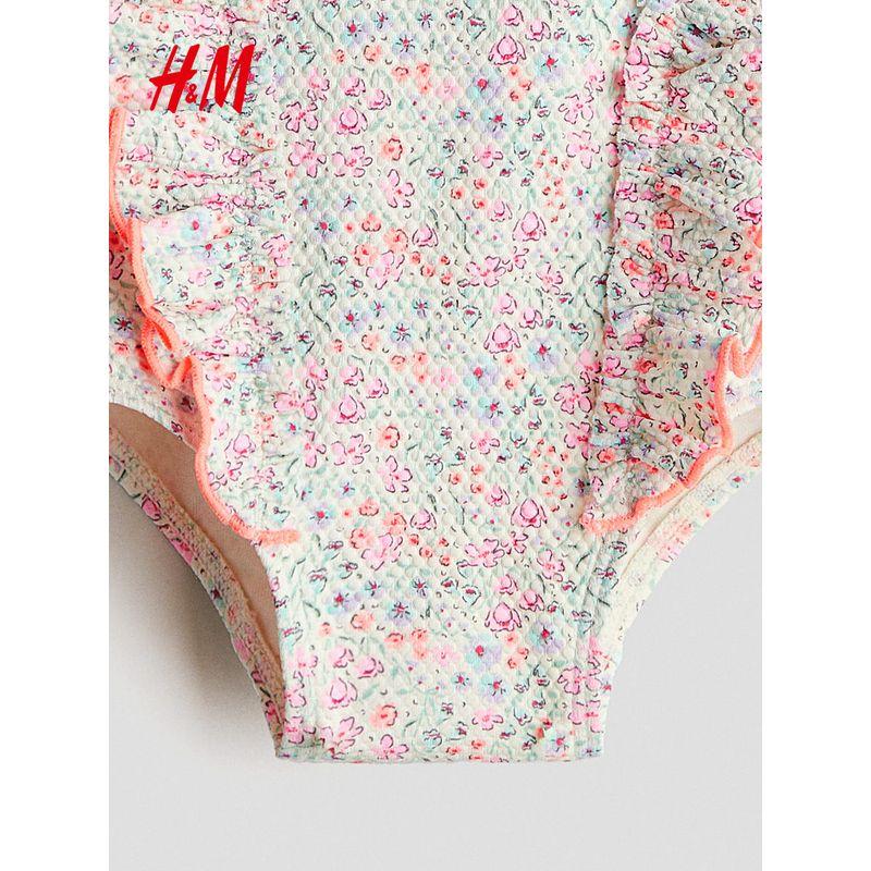 HM Children's Clothing Baby Girl Swimsuit 2025 Summer New Arrival Cute round Neck One-Piece Swimsuit 1270554