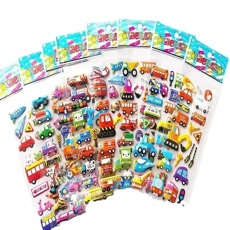 

50-Pack Bulk Inflatable Stickers – Transportation Theme for Kids, Boys & Girls Birthday Gift, Scrapbooking & Craft Supplies
