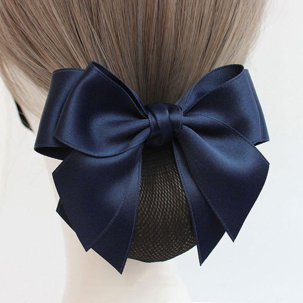 For Girls Hotel Bowknot Nurse Korean Bun Snood Ponytail Clip Women Spring Clip Hairgrips Cover Net