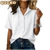 Women's Fashion Casual Solid Color Print Short Sleeve Blouses & Shirts