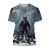 Erkek Tişört BJJ Jujitsu Tutkunu Güreş Giyim Moda 3D Hayvan Grafik Oversize Tişört Günlük O-yaka Kısa Kollu Üst