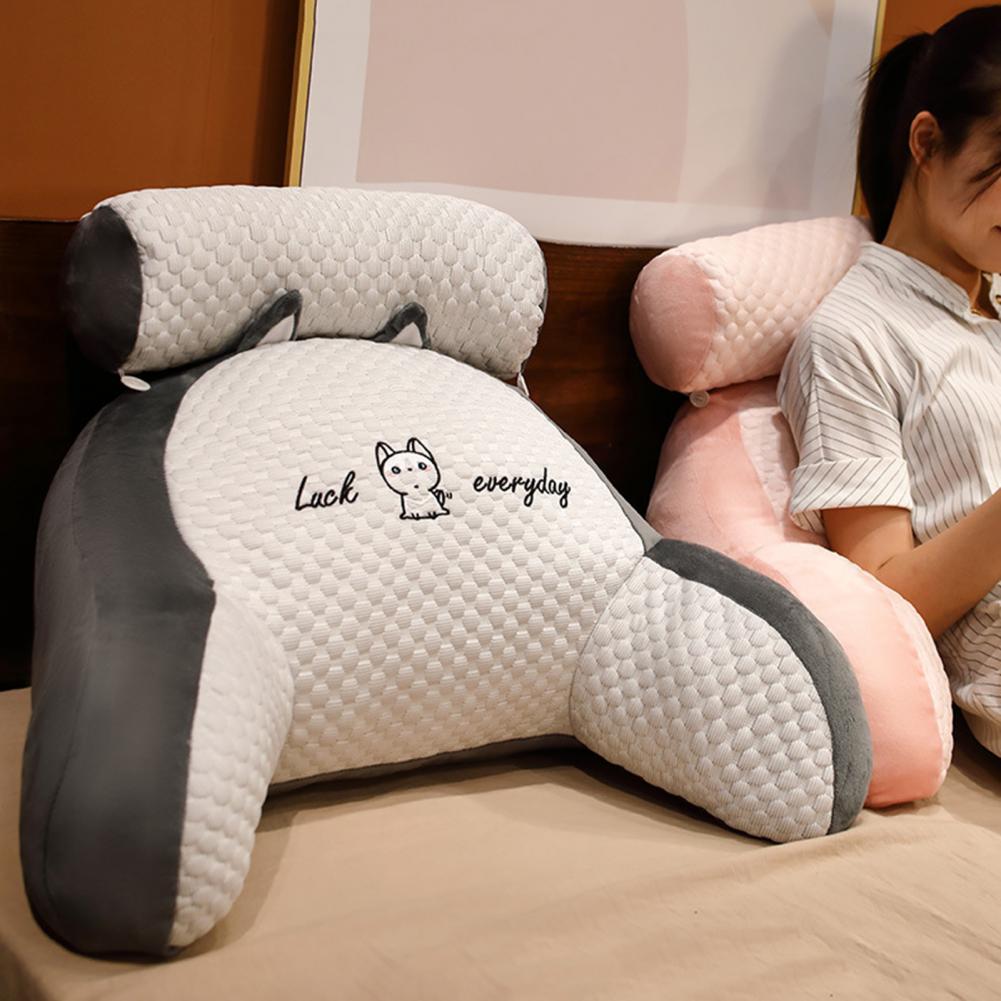 

Bed Rest Reading Pillow with Arm Support Cartoon Print Detachable Backrest Support Sofa Couch Pillow Cushion Sit Up Pillow