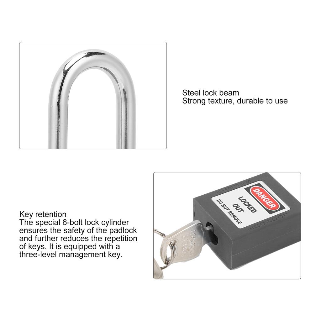 10 Sets 1.5in   Padlocks Steel Beam Insulated Anti Corrosion Lock for Industry Machine Manufacturing(Blue )