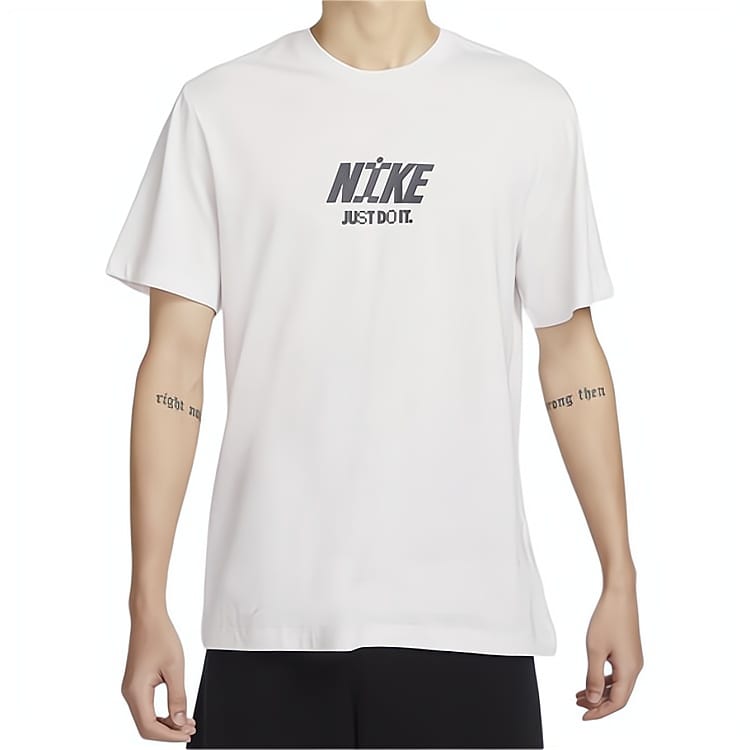 Nike T Shirts Men's White Crew Neck Moderate FV3766-094