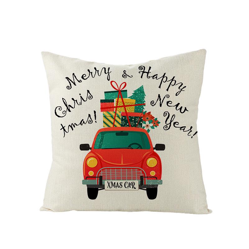 Cartoon Bedruckter Polyester Kissenbezug Zuhause Weihnachts-Serie Sofa Kissenbezug Neuer Kissenbezug