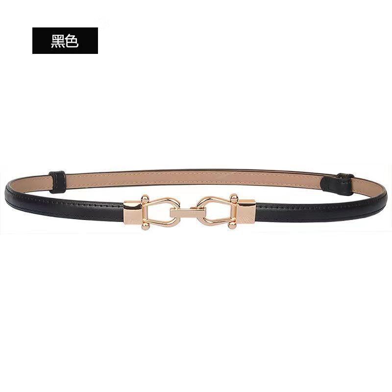Adjustable Womens Versatile Belt Unique Pu Material Double Circle Buckle Perfect For Casual Or Wear Formal