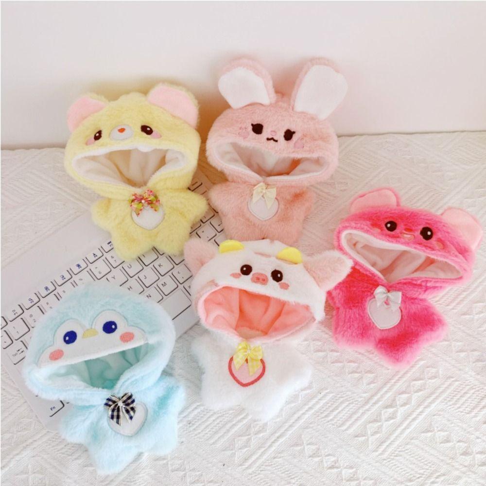 Multicolor Doll Clothes Plush Hairy One-piece Garment Cartoon Animal Jumpsuits  Stuffed Cotton Doll