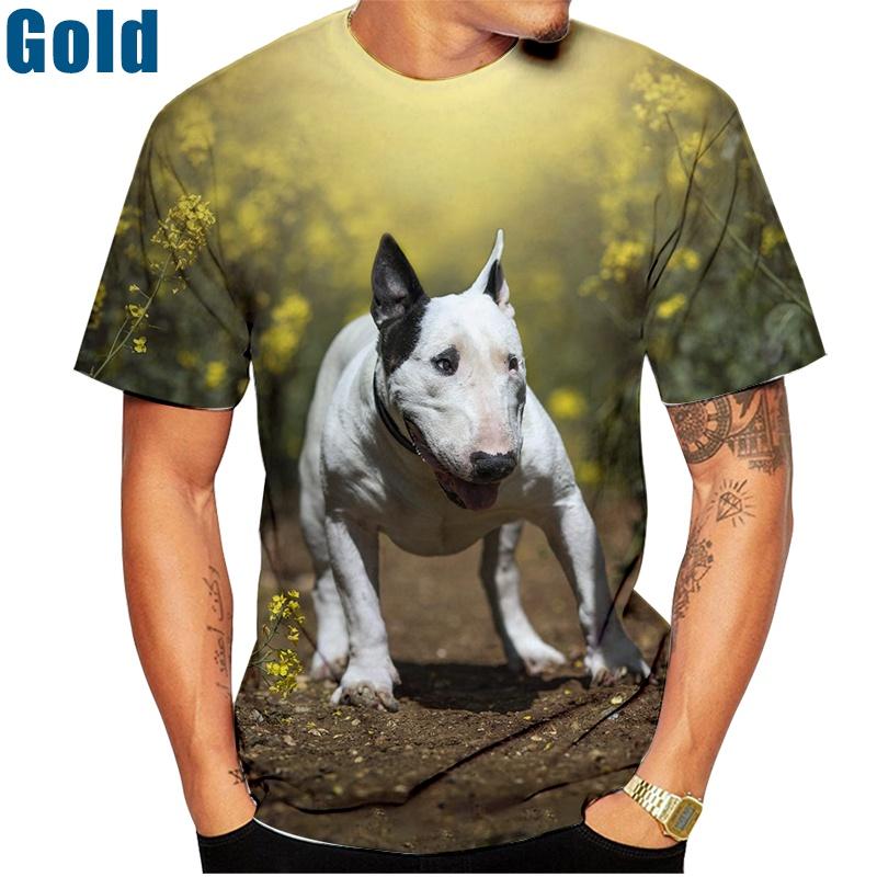 Novel Casual Men's T-Shirt Fashionable Short Sleeve Trendy Dog Print Funny Top