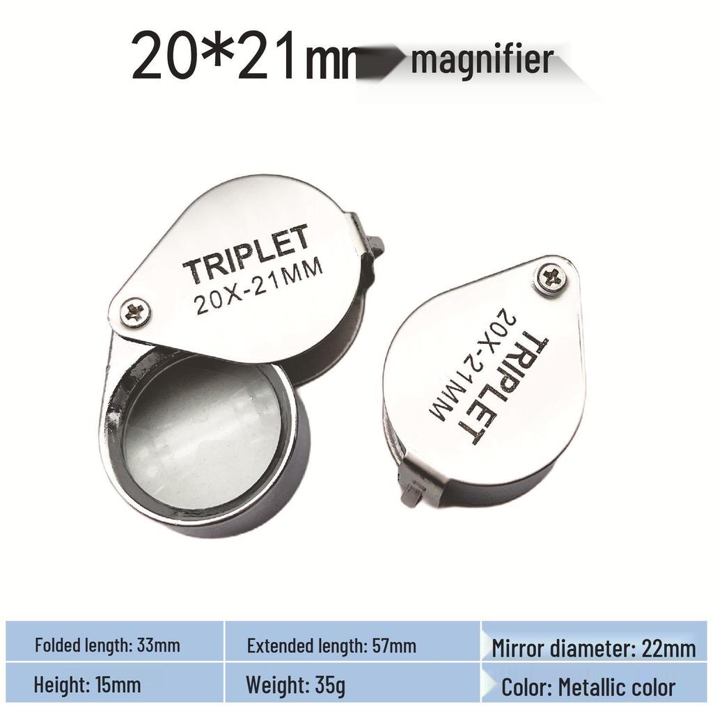 Foldable 30x Mini Magnifying Glass for Jewelry and Geological Antiques Identification