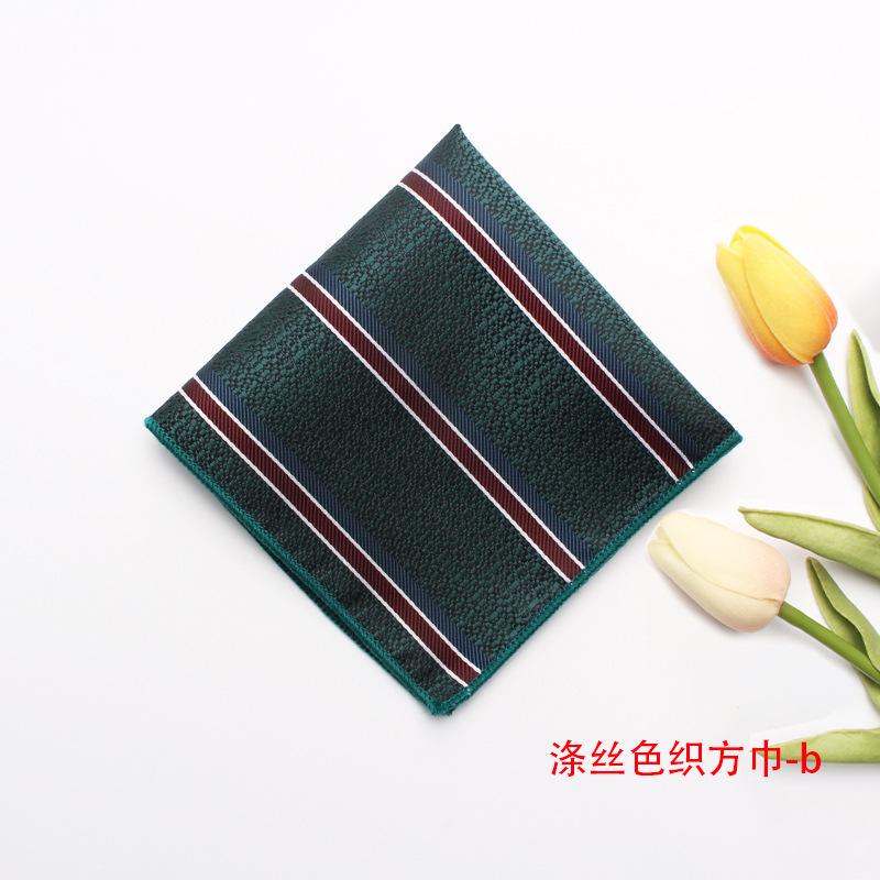 Spring And Summer Jacquard Yarn-Dyed Polyester Silk Small Square Towel Men'S Gentleman Suit Pocket Towel