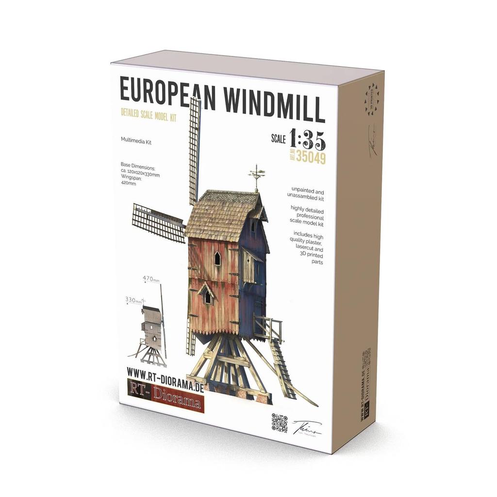 RT Diorama European Windmill Diorama Scene Model Kit RTD35049 1/35 (Scene)