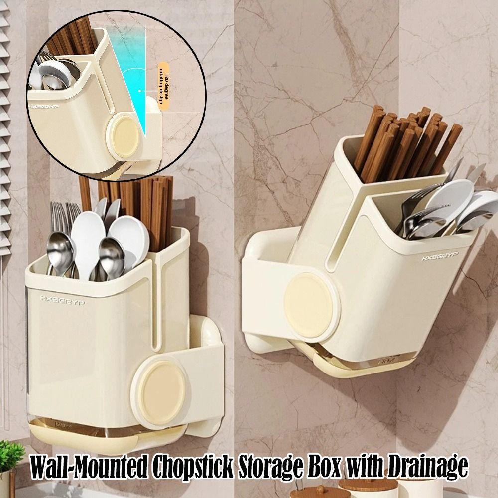 With Drainage Kitchen Cutlery Storage Box  for Kitchen Home Organization