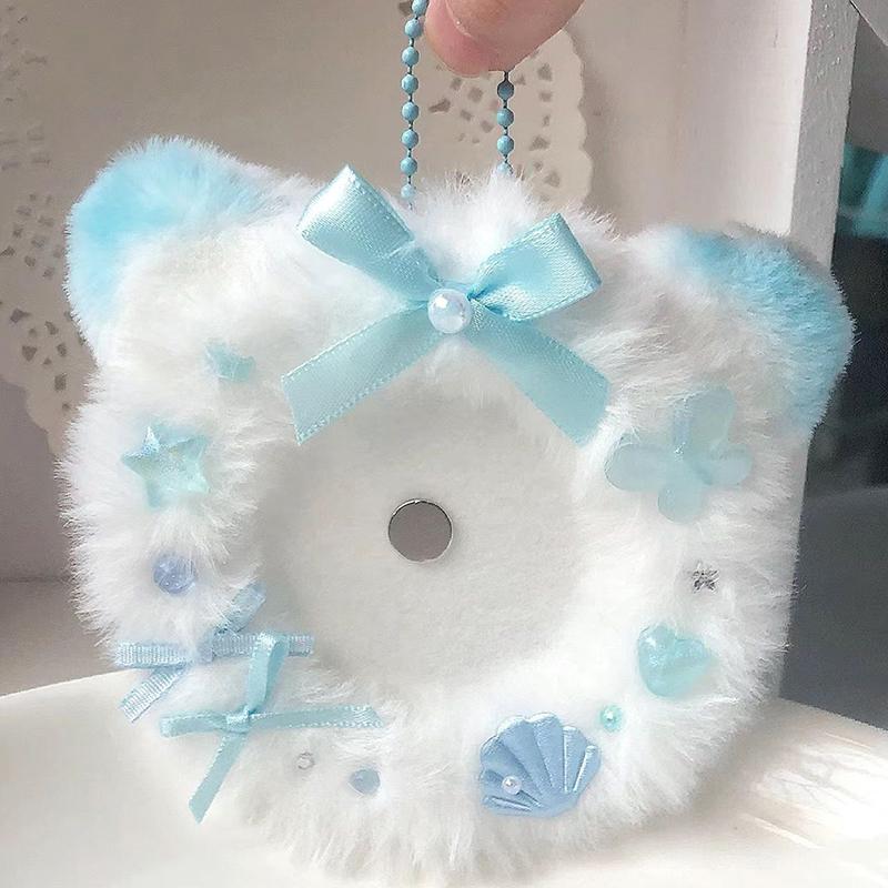 

1 шт. милые кошачьи ушки плюшевые держатель значка ручной работы упаковка для ювелирных изделий брелок для значков 58 мм сумка аксессуары для самостоятельного изготовления A4