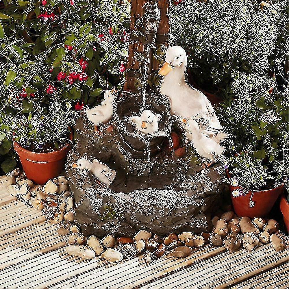 Lawn Garden Statue Water Sculptures Decoration Animal Water Fountains With Light