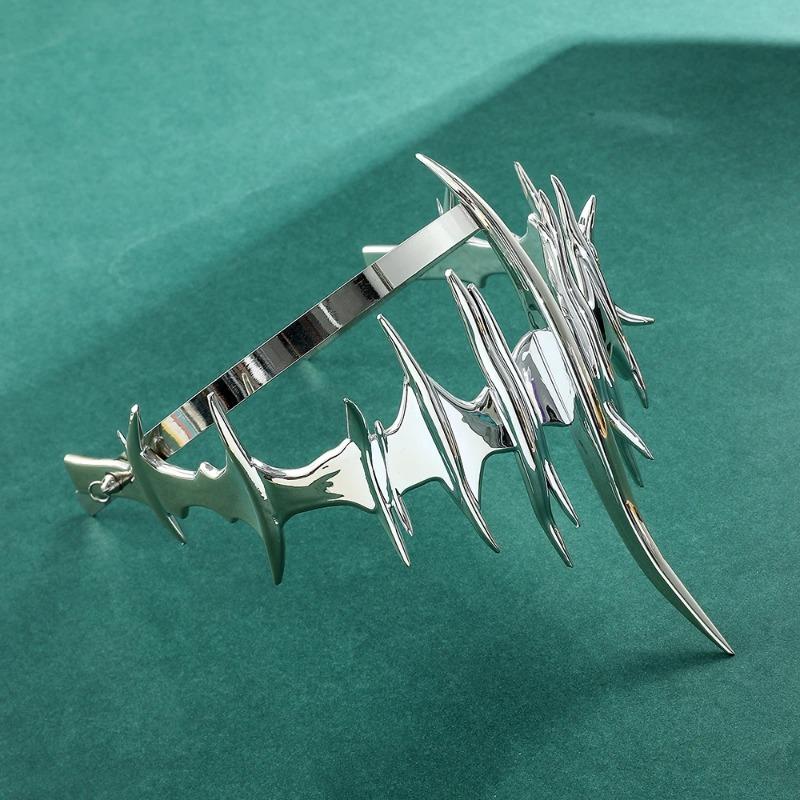 Luxe Onregelmatige Cyberpunk Masker Overdreven Zilverkleurig Gezichtssieraad Bedeltje Punk Rock Hoofddeksel Accessoires Voor Vrouwen Mannen Feestcadeau