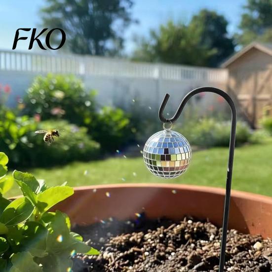 Outdoor Party Decorations Mini Disco Ball Garden Stake, Weatherproof Hanging Mirror Decoration, Flower Bed Decor Accessories Reflective