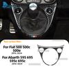Real Soft Carbon Fiber For Abarth 595/695/500C/Fiat 500/500c/500e 2016-2025 LHD RHD Car With Tricolor Gear Shift Panel Trim