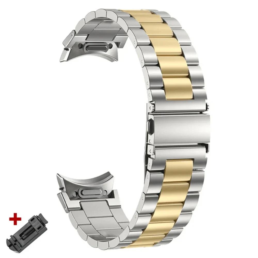 No Gaps Quick Fit Stainless Steel Strap For Samsung Galaxy Watch7 40 44MM FE/6/Classic 43 47mm Band For Watch 5Pro 45mm Bracelet