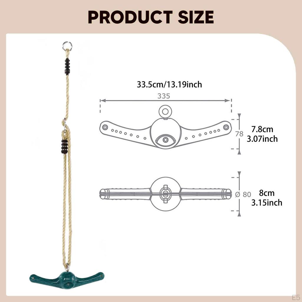 Kids Twist Swing 360° Rotatable Slackline Attachment for Home Playground Gym