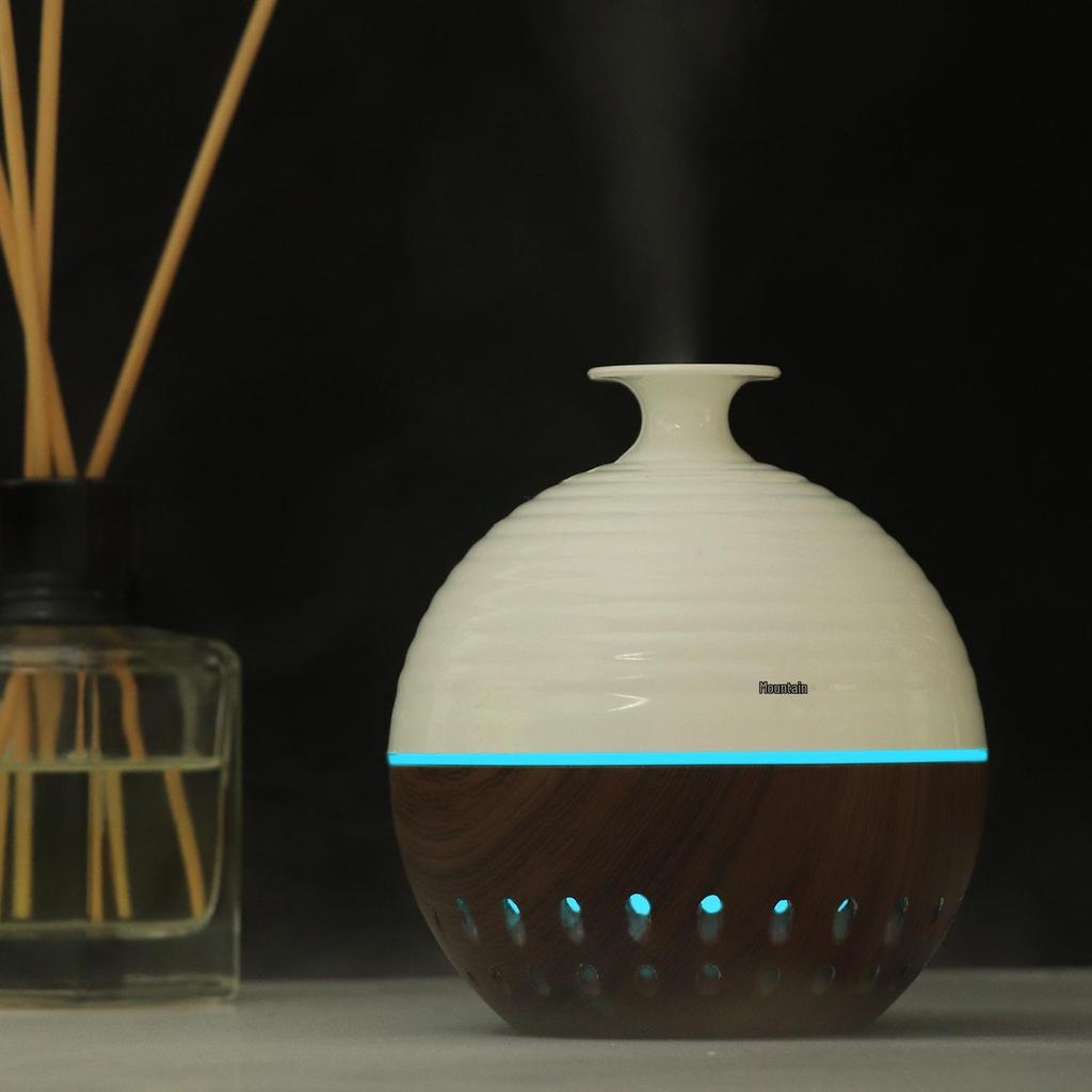 Wood Grain USB Aroma Diffuser & Translucent Humidifier