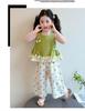 Girls' Summer Sleeveless Set 2026 New Children's Vest Wide Leg Pants Two-piece Set Stylish Baby Summer Clothes