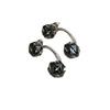 Black Zircon Two-Way Wear 925 Needle Earrings - Niche Design, High-End Feel