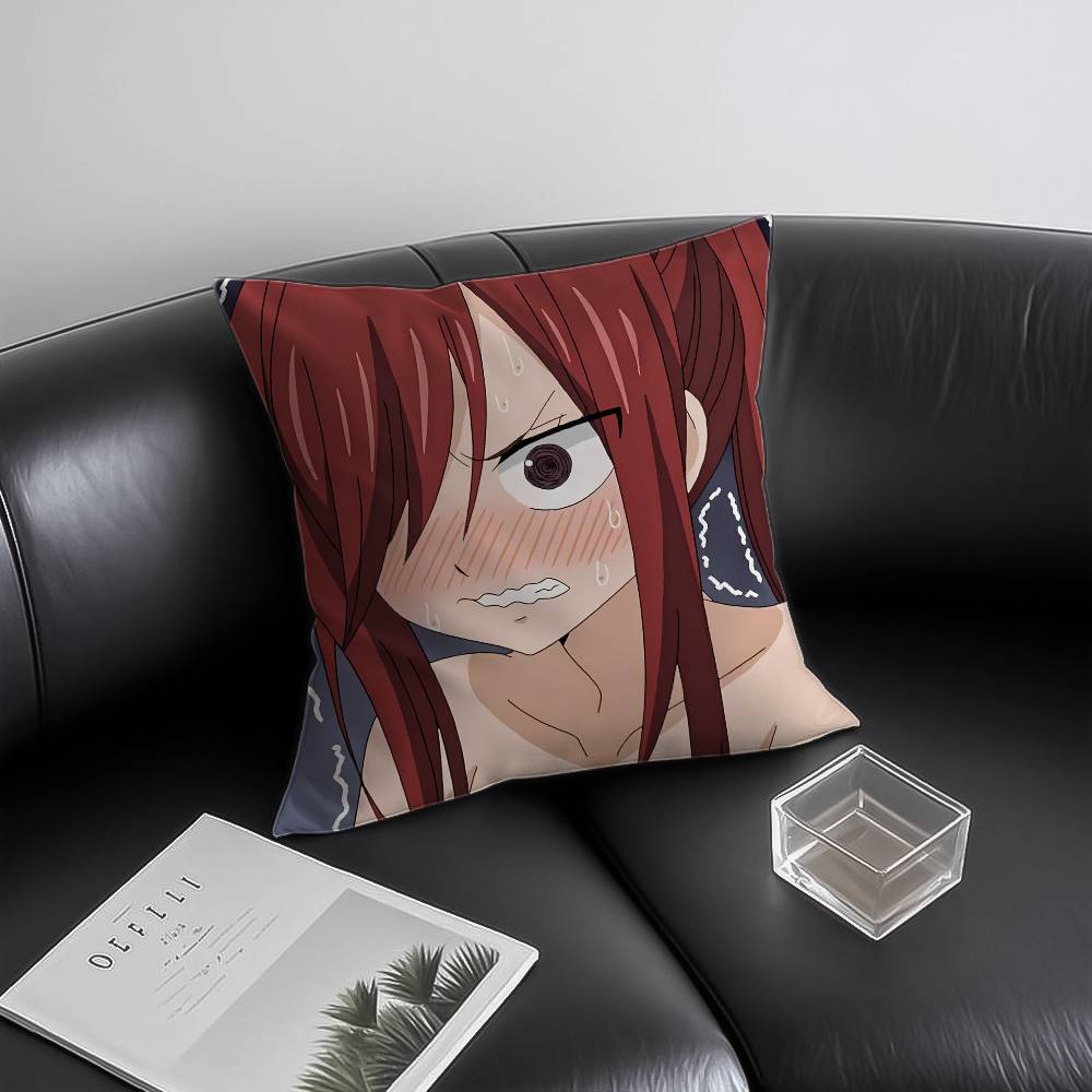 Anime Fairy Tail E-Erza Scarlet Pillow Case Anti-Dustmite Invisible Zipper Sofa Bed