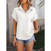 Women's Shirt Summer New Loose Casual Short Sleeve Single Breasted Shirts for Women Fashion Elegant Solid Color Office Ladies Blouses Simple Tops
