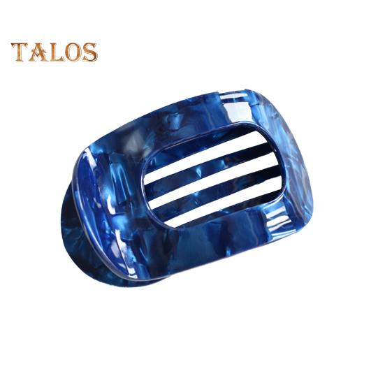 Haarklammer für Damen, flach, runde Form, starker Griff, biegbare Zähne, gebogenes Design, Haarspange am Hinterkopf, großer Clip, Haar-Accessoire