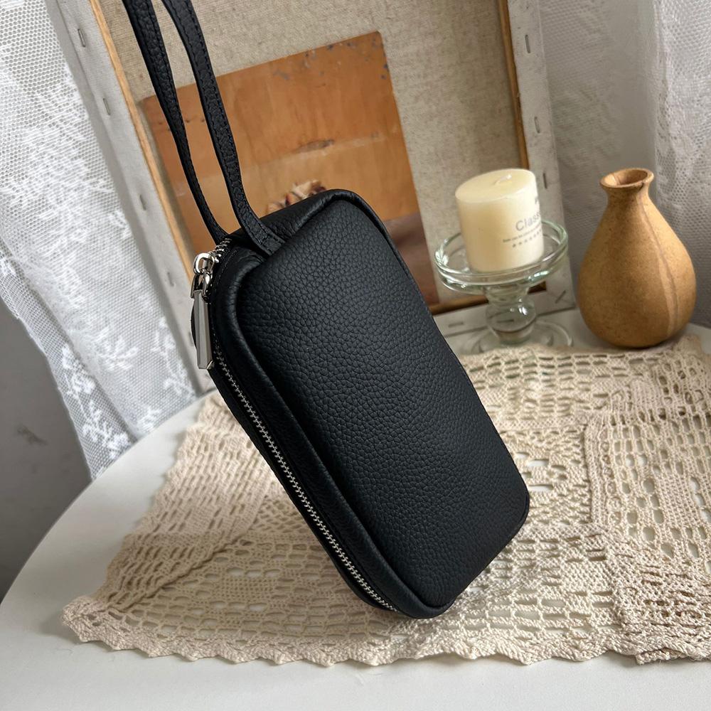 2025 Practical Genuine Leather Clutch Bag First Layer of Cowhide Women Clutches Long Zipper Wallet With Wristband