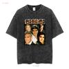 GEORGE CLOONEY T-SHIRT Vintage T-Shirt Anni '90 Retro Merch Omaggio Fan manica lunga o corta vintage Lavato grafica Unisex Versatile
