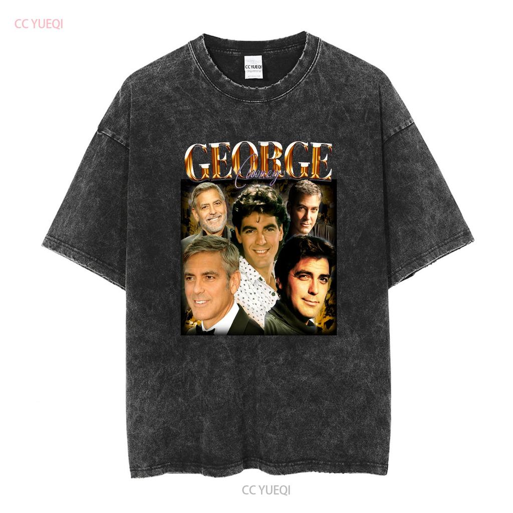 GEORGE CLOONEY T-SHIRT Vintage T-Shirt Anni '90 Retro Merch Omaggio Fan manica lunga o corta vintage Lavato grafica Unisex Versatile