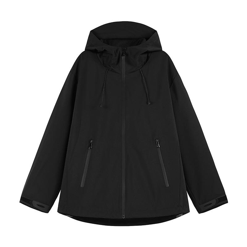 

Трендовая ветрозащитная и водонепроницаемая весенняя куртка 2024 года для мужчин и женщин - Высококачественный уличный альпинистский ветровик XL чёрный