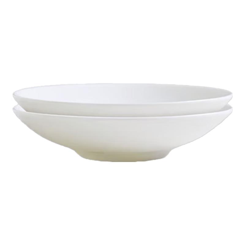 Jingdezhen Pure White Round Ceramic Deep Plates