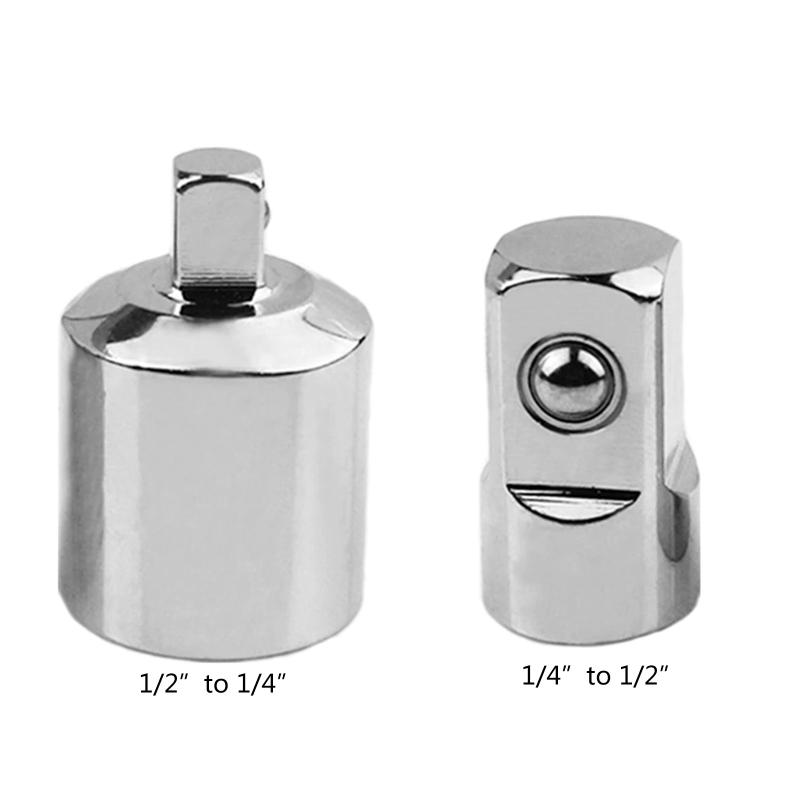 Ratchet Socket Adapter Reducer Converter 1/2" To 1/4" 1/4" To 1/2" Stainless Steel Sockets for Construction