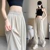 Thin Nine-point Wide-leg Pants Women's Summer Small Ice Silk Quick-drying Harem Pants Loose and Thin and Comfortable