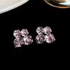 Retro oil painting flower earrings French super fairy purple oil drop earrings high-end earrings