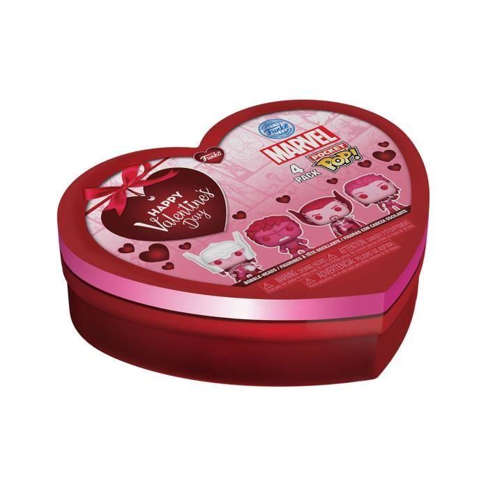 Funko - Marvel Valentines - Pack 4 figurines Pocket POP! Marvel Valentine 4 cm