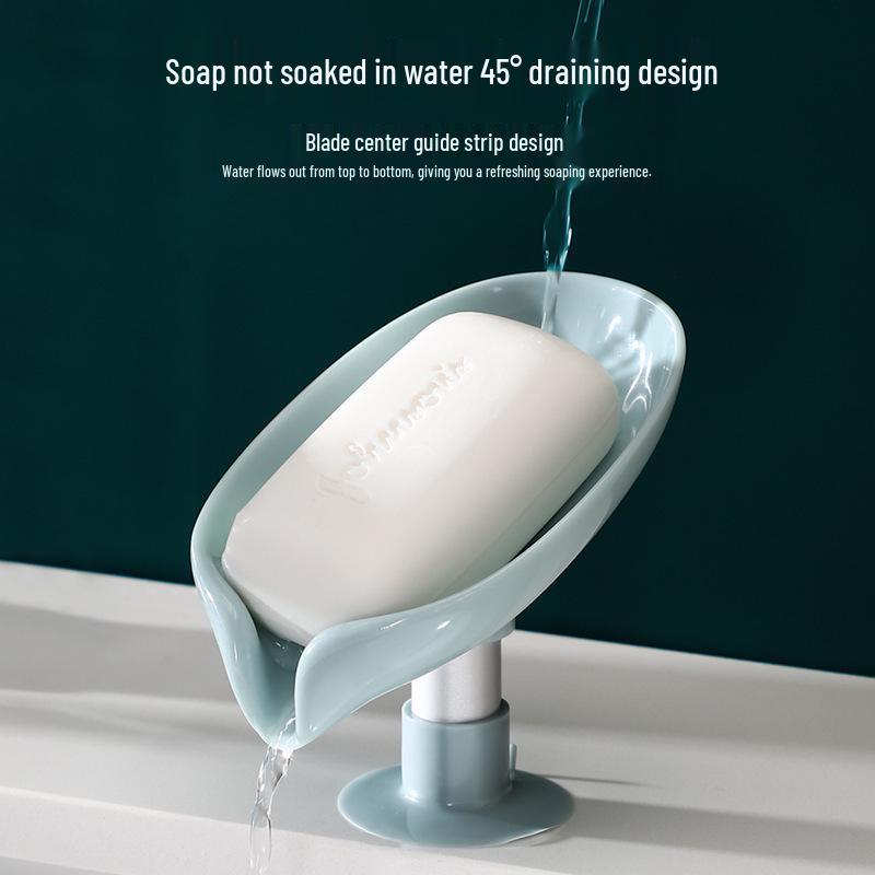 Leaf Drain Soap Holder – Punch-Free, Suction Cup, Water-Resistant Rack