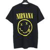 Maglietta Faccina Sorridente Nirvana Maglietta Nirvana Band Tee Maglietta Vintage Cotone