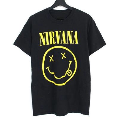 Nirvana Smiley Face T-shirt T-shirt  Nirvana Band Tee Vintage T-shirt Cotton
