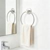 Wall Mounted Towel Holder With Adhesive Base, Metal Round Towel Loop for Bathroom Kitchen Tile Glass Marble and Guest Room Indoor Use