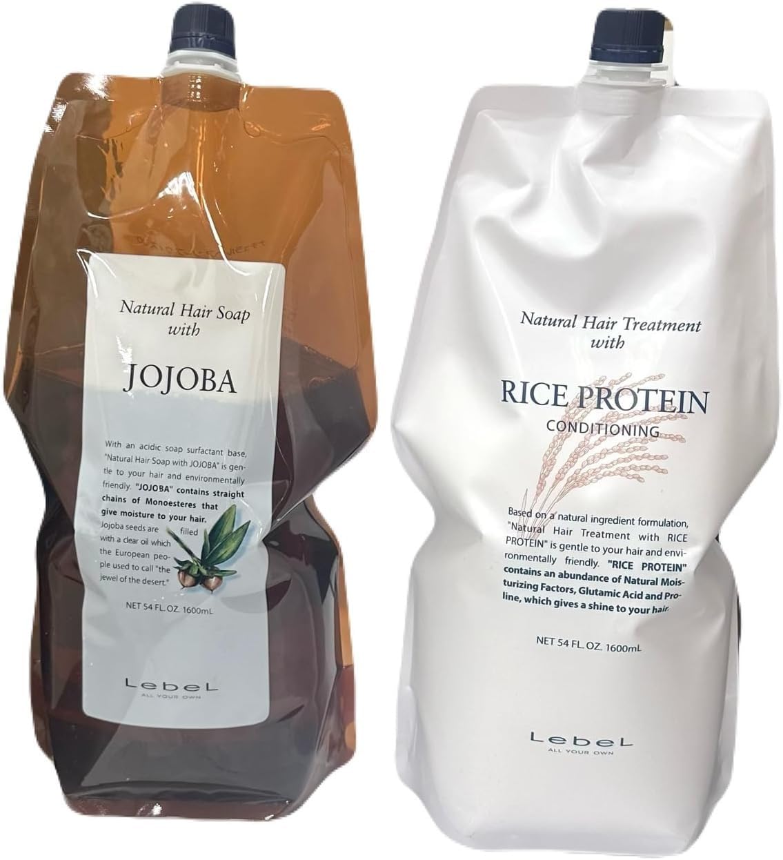 

Lebel Натуральное мыло для волос Жожоба 1600мл & Уход Рисовый протеин 1600мл Набор